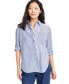 Trendy Plus Size Striped Relaxed-Fit Shirt, Created for Macy's