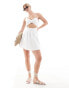 SNDYS halterneck cotton cut out mini dress in white