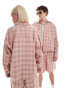 Reclaimed Vintage unisex shirt in pink check co-ord