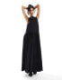 ASOS DESIGN sleeveless smock maxi dress with low back and pockets in black