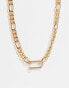 WFTW pearl clasp chain necklace in gold