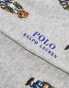 Polo Ralph Lauren 2 pack socks with all over bear logo in grey blue