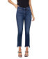 Women's High Rise Cropped Step Hem Slim Straight Jeans