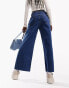 ASOS DESIGN cropped wide leg jean in mid blue