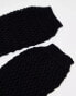 My Accessories crochet knit arm warmers in black