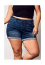 Plus Size Denim Rolled Shorts