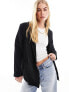 ASOS DESIGN jersey slouchy suit blazer in black