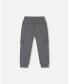 Big Boys Fleece Sweatpants With Cargo Pockets Dark Gray