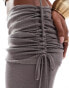 Simmi foldover waist tie side maxi skirt co-ord in charcoal