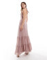 TFNC Bridesmaids halter neck dress in soft pink