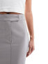 River Island tailored PU column skirt in light grey