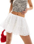 Labelrail x Olivia Grace Herring mini ruffle broderie skirt in white