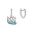 SWAROVSKI Damen Ohrringe Ohrhänger ICONIC SWAN Blau, Rhodiniert 5512577