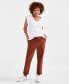 Petite Embellished Pull-On Twill Pants, Created for Macy's