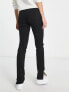 Bershka Tall split hem flare in black