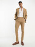 ASOS DESIGN skinny suit trouser in camel micro texture