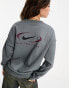 Nike Swoosh oversized fleece sweatshirt in smoke grey