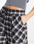 ASOS DESIGN pull on cargo in brushed check in black