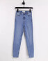 Miss Selfridge Emily Short high waist ankle grazer skinny jean in midwash blue