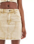 Guess Originals co-ord aged denim mini skirt in overdyed beige