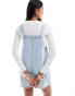 Mango oversized dungarees in light blue