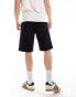 Brave Soul cotton twill worker carpenter shorts in black