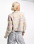 Only balloon sleeve jumper in pastel stripe