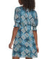 Women's Printed Elbow-Sleeve A-Line Dress