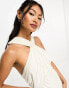 ASOS DESIGN halter pearl mini dress with drape beading detail in white