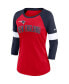 Women's New England Patriots Heather Red/Heather Navy Football Pride Raglan 3/4-Sleeve T-shirt