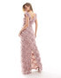 Beauut Briesmaid ruffle maxi dress in rose pink