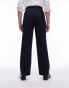 Topman premium wool rich tux suit trousers in navy