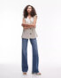 Topshop Tall Ember low rise wide leg jeans in mid blue