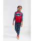 Toddler Boys Justice League Superman Batman Christmas Pullover Pajama Shirt and Pants Sleep Set to