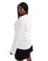 4th & Reckless Plus exclusive long sleeve logo t-shirt in white