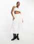 River Island Petite co-ord broderie midi skirt in white