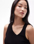 Topshop knitted asymmetric vest top in black