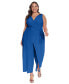 Plus Size Sleeveless Sarong-Tie Jumpsuit