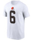 Men's Baker Mayfield White Cleveland Browns Name and Number T-shirt