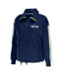 Women's College Navy Seattle Seahawks Logo Stripe Half-Zip Top