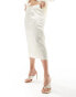 Vero Moda Aware satin plisse midi skirt co-ord in cream