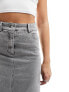 Vero Moda denim maxi skirt in washed grey