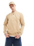 Tommy Jeans regular tonal flag logo crew neck sweatshirt in sand