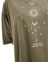 ONLY oversized cosmic print t-shirt in washed khaki