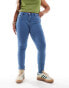 ONLY Curve push-up skinny jeans in mid blue