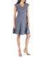 Scoop Neck A-Line Dress with Keyhole Detail