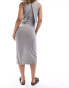 Mamalicious Maternity 2 function nursing ribbed midi dress in grey