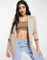 Pieces tailored oversized blazer in beige