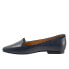 Trotters Hannah T2270-400 Womens Blue Wide Leather Loafer Flats Shoes