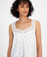 Women's Cotton Floral Lace-Trim Chemise, Created for Macy's